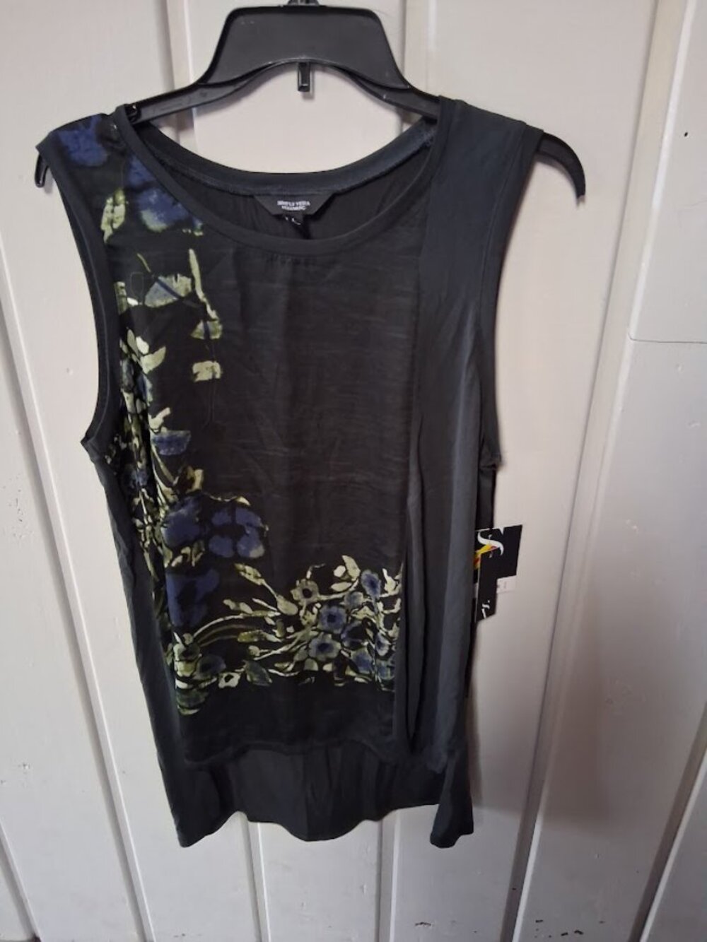 Vera Wang Simply Vera Asian Print Scoop Neck Sleeveless Top NWT Sz L